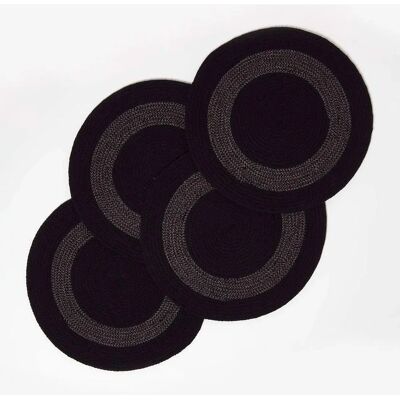 Homescapes Braided Cotton Round Placemats - placemats Homescapes Braided Cotton Round Placemats - placemats