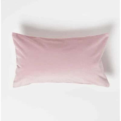 Coussin Velours Rose Homescapes - 30 x 50 cm - Publicité Coussin Velours Rose Homescapes - 30 x 50 cm - Publicité