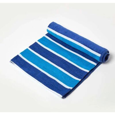 Homescapes Blue Stripe Beach Towel - Beach Towel Homescapes Blue Stripe Beach Towel - Beach Towel