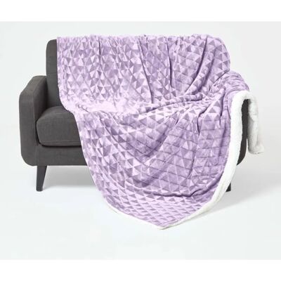 Homescapes Purple Geometric Triangle Velvet Throw - Throw Blanket Homescapes Purple Geometric Triangle Velvet Throw - Throw Blanket