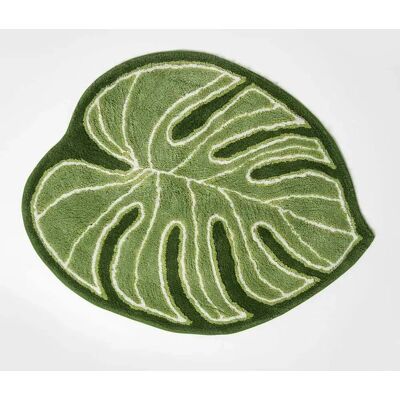 HOMESCAPES Green Leaf Badematte - Badteppich HOMESCAPES Green Leaf Badematte - Badteppich