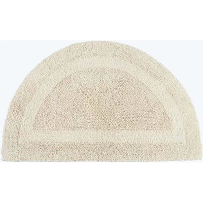 Homescapes - Bath Mat Half Round - Creme - Cotton - Bath Mat Homescapes - Bath Mat Half Round - Creme - Cotton - Bath Mat