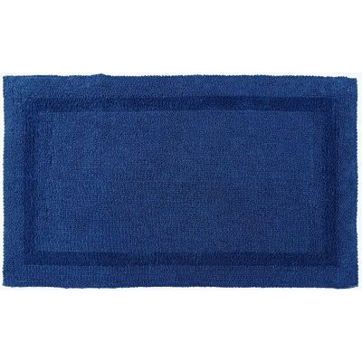 Homescapes Navy Blue Bath Mat - Extra Large - Reversible Cotton - Luxury Homescapes Navy Blue Bath Mat - Extra Large - Reversible Cotton - Luxury