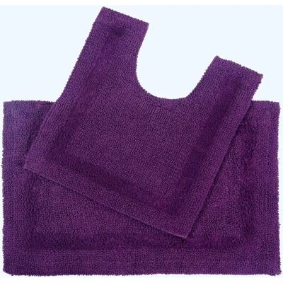 Homescapes Conjunto de tapetes de banho de algodão de luxo de duas peças - Bath Mat Set Homescapes Conjunto de tapetes de banho de algodão de luxo de duas peças - Bath Mat Set