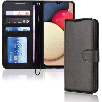 TECHGEAR - Galaxy A02s - Pele - Carteira - Capa de Telefone TECHGEAR - Galaxy A02s - Pele - Carteira - Capa de Telefone
