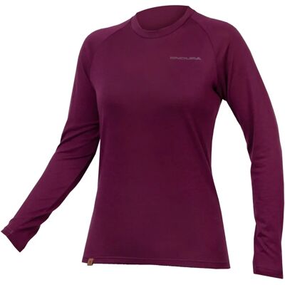 Capa base de manga larga BaaBaa de mezcla de merino para mujer - Aubergine Capa base de manga larga BaaBaa de mezcla de merino para mujer - Aubergine