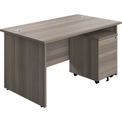 Unbranded - Panel Desk - Grey Oak - 1400x800 - Desk Unbranded - Panel Desk - Grey Oak - 1400x800 - Desk