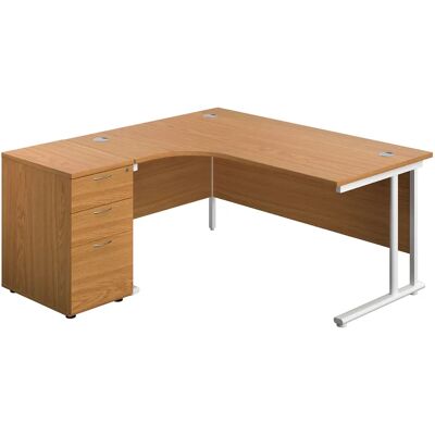 Nova - Twin Upright 1600x1200 - Left Hand Radial Desk - Desk Nova - Twin Upright 1600x1200 - Left Hand Radial Desk - Desk