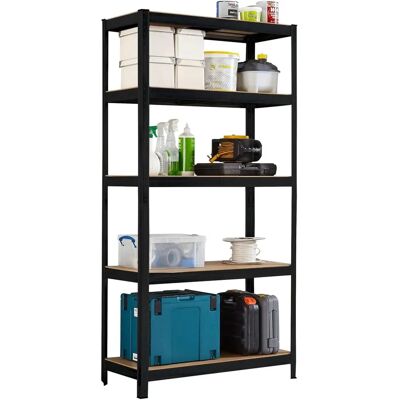 Neo 5 Tier Black Large Steel Garage Shelving - Garage Shelving Neo 5 Tier Black Large Steel Garage Shelving - Garage Shelving