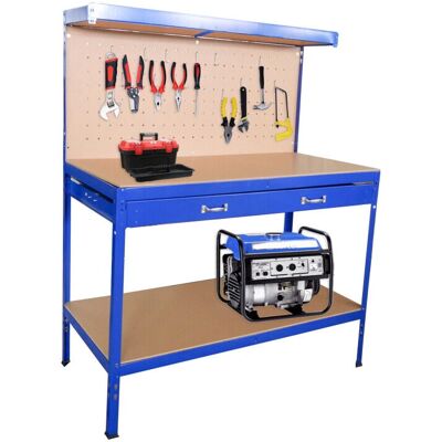 Neo Workbench Blue Heavy-Duty Steel Pegboard - Workstation Neo Workbench Blue Heavy-Duty Steel Pegboard - Workstation