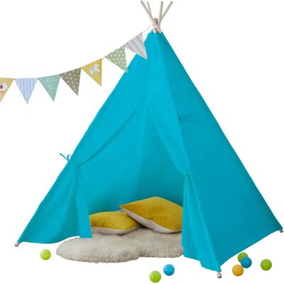 Neo Blue Canvas Kids Indian Tent TeePee - Tents Neo Blue Canvas Kids Indian Tent TeePee - Tents