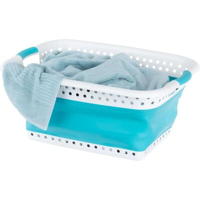 LIVIVO 37L Baby Blue Collapsible Laundry Basket - Laundry Basket LIVIVO 37L Baby Blue Collapsible Laundry Basket - Laundry Basket
