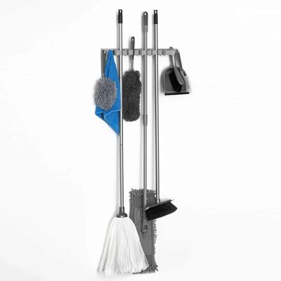 LIVIVO Wall Mount Mop & Broom Holder - Grey LIVIVO Wall Mount Mop & Broom Holder - Grey