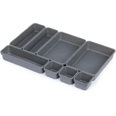 LIVIVO Grey 8pc Interlocking Drawer Organizer - Drawer Organizer LIVIVO Grey 8pc Interlocking Drawer Organizer - Drawer Organizer