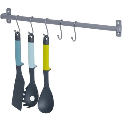 LIVIVO 5 Hook Pots and Pans Hanging Rail - Wall Mounted Pot Hangers LIVIVO 5 Hook Pots and Pans Hanging Rail - Wall Mounted Pot Hangers