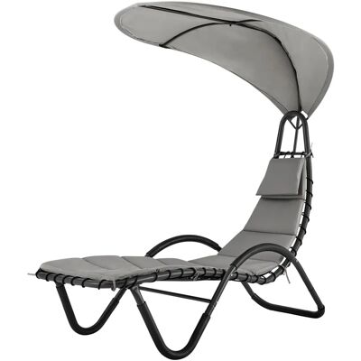 LIVIVO Bali Sun Lounger Relaxing Chair with Canopy Shade and Padded Cushions - Sun Lounger LIVIVO Bali Sun Lounger Relaxing Chair with Canopy Shade and Padded Cushions - Sun Lounger