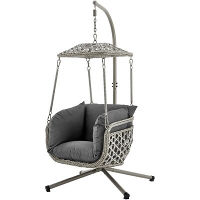 LIVIVO Rattan Egg Swing Chair - Garden & Indoor Relaxation LIVIVO Rattan Egg Swing Chair - Garden & Indoor Relaxation