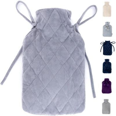 LIVIVO 2L Hot Water Bottle - Grey with Faux Fur Cover LIVIVO 2L Hot Water Bottle - Grey with Faux Fur Cover