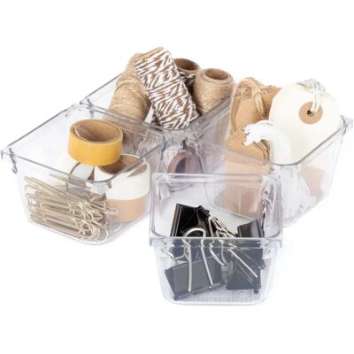 LIVIVO Clear Stackable Storage Organisers - Set of 4 - Storage Solution LIVIVO Clear Stackable Storage Organisers - Set of 4 - Storage Solution