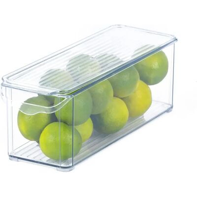 LIVIVO Medium-Sized Clear Fridge Storage Organisers - Set of 2 LIVIVO Medium-Sized Clear Fridge Storage Organisers - Set of 2