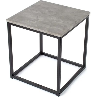 LIVIVO Light Grey Concrete Effect Girder-Inspired Metal Frame Side Table - Indoor/Outdoor LIVIVO Light Grey Concrete Effect Girder-Inspired Metal Frame Side Table - Indoor/Outdoor