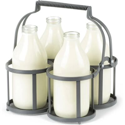 LIVIVO Milk Bottle Holder - Grey - Milk Bottle Holder LIVIVO Milk Bottle Holder - Grey - Milk Bottle Holder