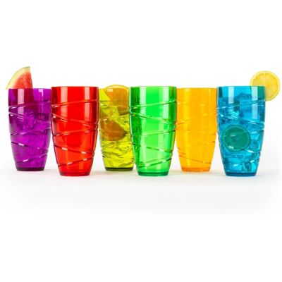 LIVIVO Multicoloured Plastic Drink Tumblers - Set of 6 LIVIVO Multicoloured Plastic Drink Tumblers - Set of 6