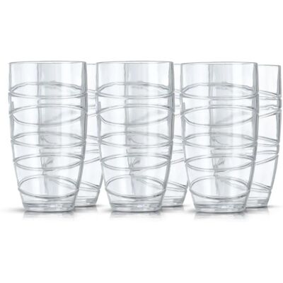 LIVIVO Set of 6 Clear Plastic Drink Tumblers - Drinkware LIVIVO Set of 6 Clear Plastic Drink Tumblers - Drinkware