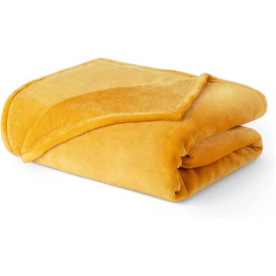 LIVIVO Ochre Soft Flannel Fleece Blanket - Warm Microfiber Throw LIVIVO Ochre Soft Flannel Fleece Blanket - Warm Microfiber Throw