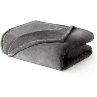 LIVIVO Ultra Soft Flannel Fleece Blanket - Dark Grey - Blanket LIVIVO Ultra Soft Flannel Fleece Blanket - Dark Grey - Blanket