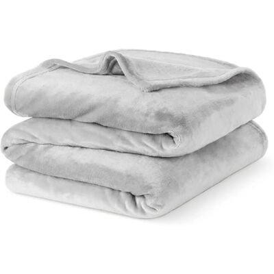 LIVIVO Misty Grey Microfiber Blanket - Soft Flannel Fleece Throw LIVIVO Misty Grey Microfiber Blanket - Soft Flannel Fleece Throw