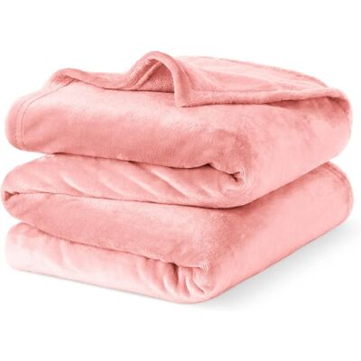LIVIVO Ultra Soft Blush Pink Flannel Blanket - Bedroom & Living Room Throw LIVIVO Ultra Soft Blush Pink Flannel Blanket - Bedroom & Living Room Throw