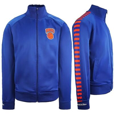 Mitchell & Ness New York Knicks Lange Mouw Blau Heren Trainingsjack - Track Jacket Mitchell & Ness New York Knicks Lange Mouw Blau Heren Trainingsjack - Track Jacket