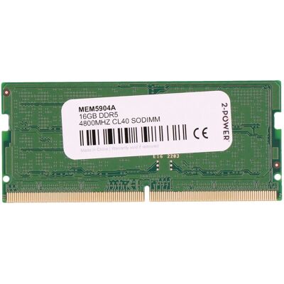 2-Power 16GB DDR5 4800MHz CL40 SoDIMM - Memory Module 2-Power 16GB DDR5 4800MHz CL40 SoDIMM - Memory Module