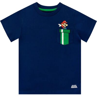 Super Mario Warp Pipe Print Mario Logo Gaming T-Shirt - Jungen 10-11 Jahre Super Mario Warp Pipe Print Mario Logo Gaming T-Shirt - Jungen 10-11 Jahre