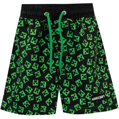 Minecraft - Creeper Motif - Noir - 10-11 Ans - Short de bain - Publicité Minecraft - Creeper Motif - Noir - 10-11 Ans - Short de bain - Publicité