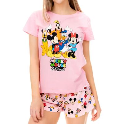 Pijamas rosa Disney Mickey Mouse Minnie Mouse e amigos Pijamas rosa Disney Mickey Mouse Minnie Mouse e amigos