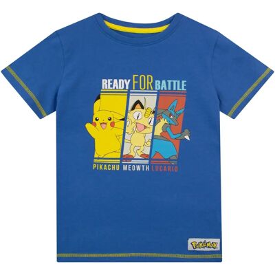 Camiseta Pokemon Pikachu Meowth Lucario para meninos - Camiseta Camiseta Pokemon Pikachu Meowth Lucario para meninos - Camiseta