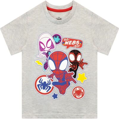 MARVEL - Spider-Man Go Webs Go - Gris - T-Shirt - Publicité MARVEL - Spider-Man Go Webs Go - Gris - T-Shirt - Publicité