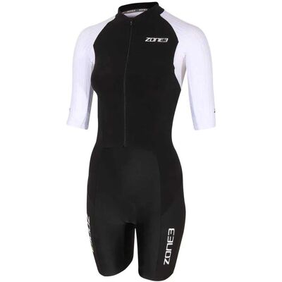 Zone3 Lava Langstrecken Triathlonanzug Kurzarm Vollreißverschluss - Schwarz/Weiß Zone3 Lava Langstrecken Triathlonanzug Kurzarm Vollreißverschluss - Schwarz/Weiß