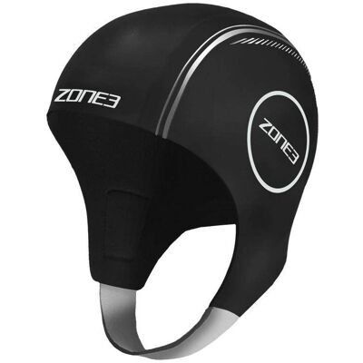 Bonnet de natation Zone3 Néoprène XS - Noir/Argent Réfléchissant Bonnet de natation Zone3 Néoprène XS - Noir/Argent Réfléchissant