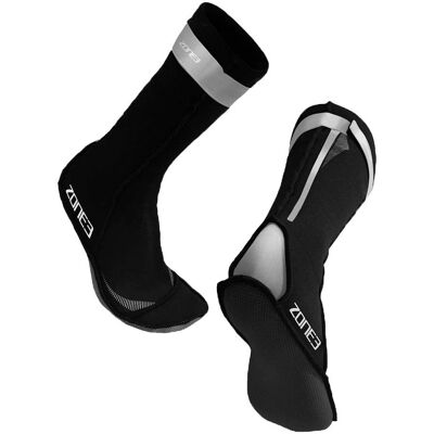 Zone 3 Unisex Neopren Sokker - Svart/Reflekterende Sølv - XL - Svømmesokker Zone 3 Unisex Neopren Sokker - Svart/Reflekterende Sølv - XL - Svømmesokker