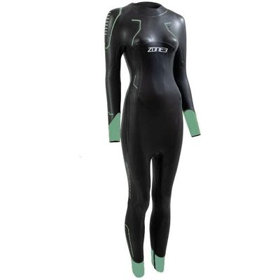 Traje de neopreno de manga larga Zone3 Terraprene Vision negro y verde eucalipto - Triatlón Traje de neopreno de manga larga Zone3 Terraprene Vision negro y verde eucalipto - Triatlón