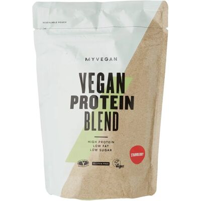 Myvegan Mélange de Protéines Végétales - 500g - Fraise - Publicité Myvegan Mélange de Protéines Végétales - 500g - Fraise - Publicité