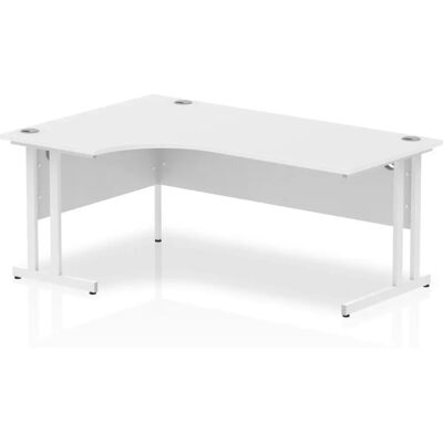 Impulse 1800mm Left Crescent Desk White Top White Cantilever Leg - Office Desk Impulse 1800mm Left Crescent Desk White Top White Cantilever Leg - Office Desk