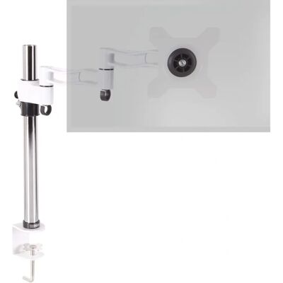 Support Moniteur Blanc Duronic - Hauteur Réglable, Pivotant 180°, Rotation 360° - 13-27 Pouces - Publicité Support Moniteur Blanc Duronic - Hauteur Réglable, Pivotant 180°, Rotation 360° - 13-27 Pouces - Publicité