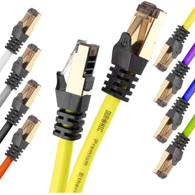 Câble Ethernet Duronic 2m Jaune - Haute Vitesse Cat8, Écran S/FTP - Publicité Câble Ethernet Duronic 2m Jaune - Haute Vitesse Cat8, Écran S/FTP - Publicité