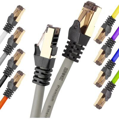 Câble Ethernet Duronic Gy 2m Cat8 - Haute Bande Passante - Gris et Or - Publicité Câble Ethernet Duronic Gy 2m Cat8 - Haute Bande Passante - Gris et Or - Publicité