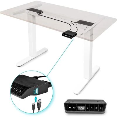 Bureau électrique réglable Duronic - 72-120cm, Mémoire, Max 80kg - Publicité Bureau électrique réglable Duronic - 72-120cm, Mémoire, Max 80kg - Publicité