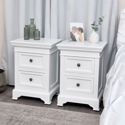 Daventry - Two Drawer - White - Wood - Bedside Table Daventry - Two Drawer - White - Wood - Bedside Table